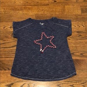 Cherokee girls patriotic star short sleeve tee.